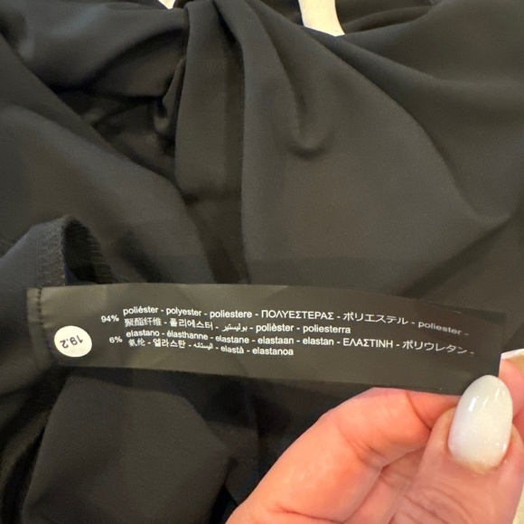 ZARA Knotted Overlay Back Slit Black Dress Size M NWT - Picture 13 of 14